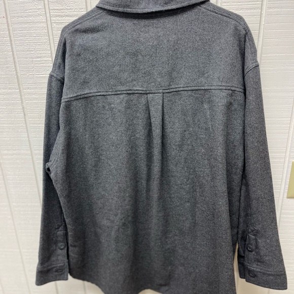 American Eagle NWT Fleece Button Down LS Shirt Gray Casual Men’s XL 100% Cotton - Picture 2 of 8